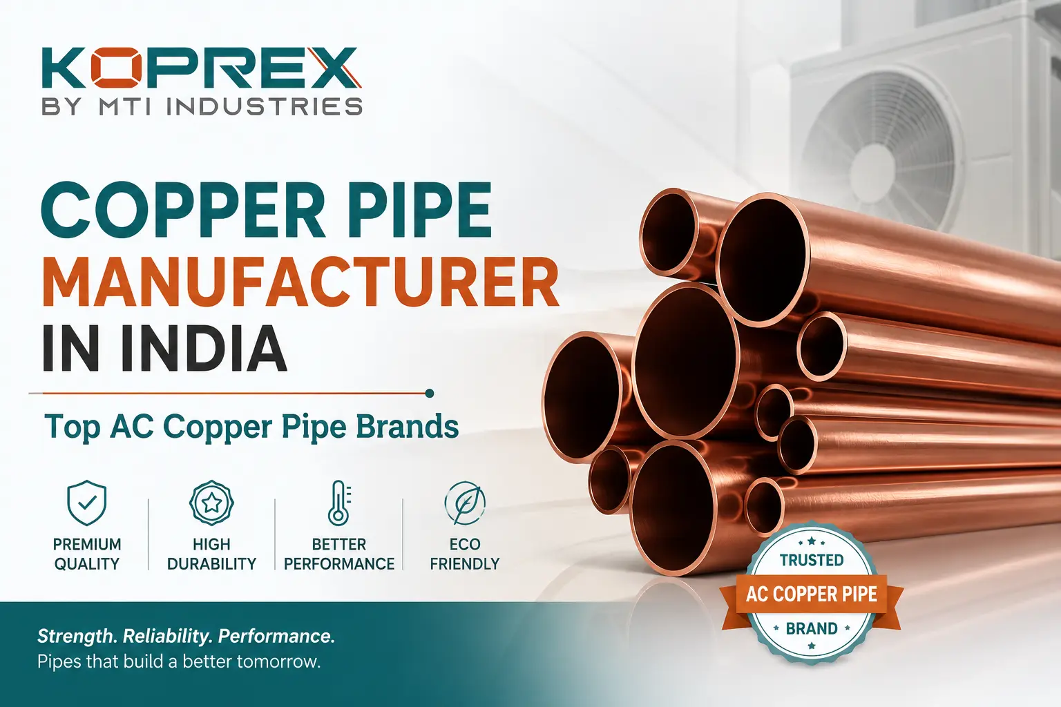 Copper Pipe Manufacturer in India – Top AC Copper Pipe Brands
